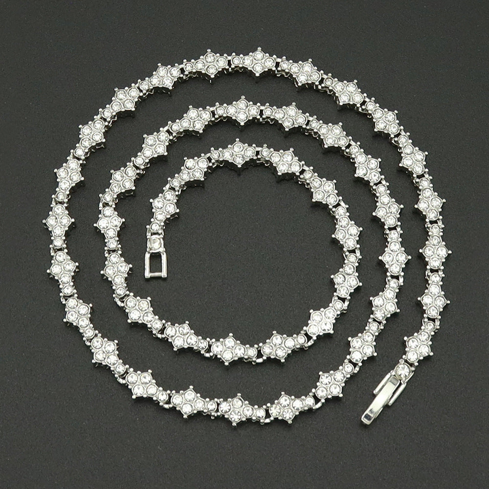 Klassieke cluster tennisketting | goudkleurig