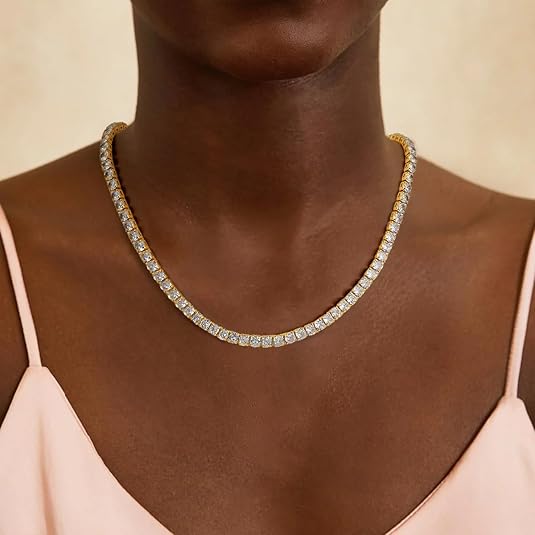 Tennisketting | goudkleurig