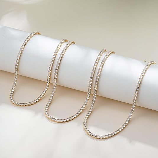 Tennisketting | goudkleurig