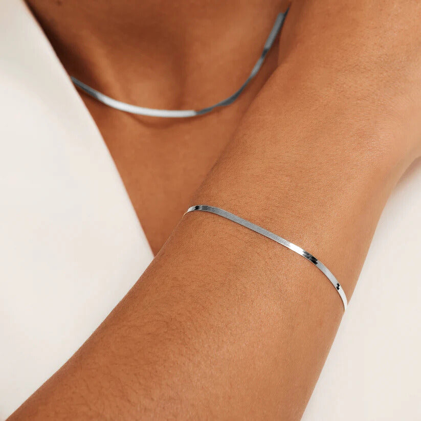 Soleil Serpent armband | witgoudkleurig