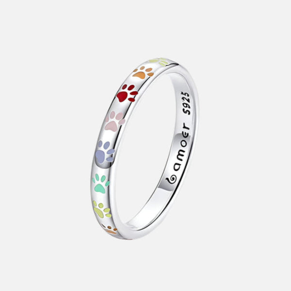 Sterling zilveren ring met pootje
