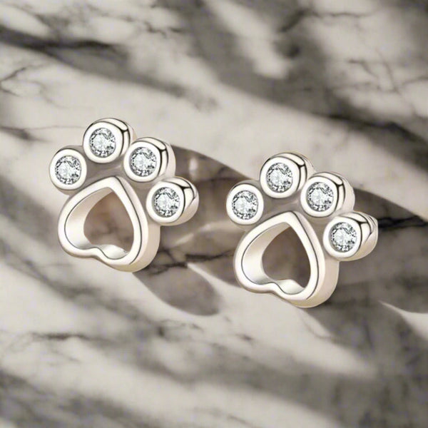 Oorknopjes met pootje in sterling zilver – met fonkelende zirkonia