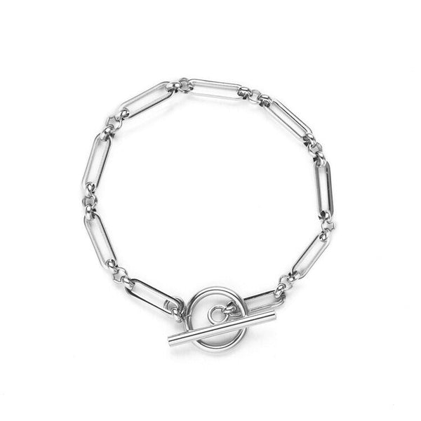 Schakelarmband met knevelsluiting | witgoudkleurig