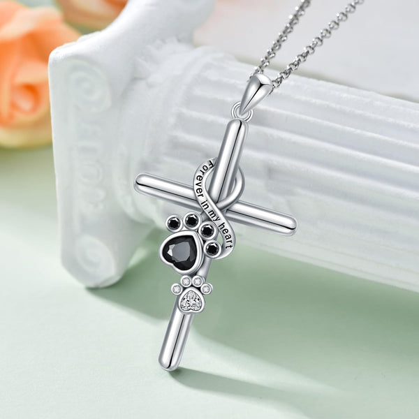 925 sterling zilveren ketting met pootje & kruis