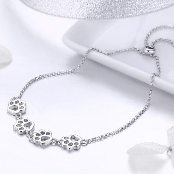 Sterling zilveren armband met pootjes – verstelbaar