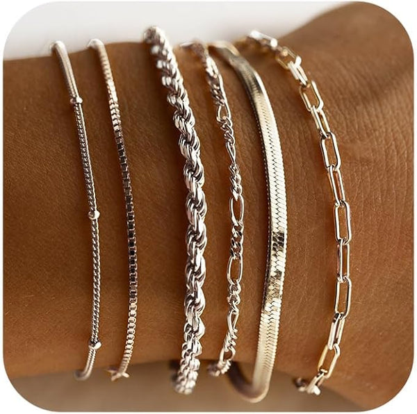 Isabella Vernetta armbandenset | witgoudkleurig