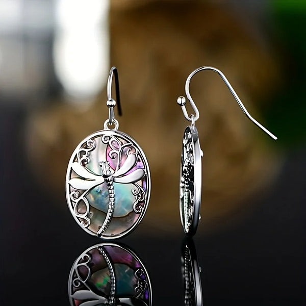 Abalone schelp libelle oorbellen – symbool van vernieuwing & gratie