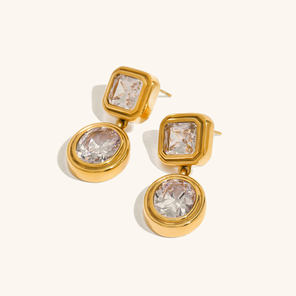 Amanda oorbellen met diamantlook