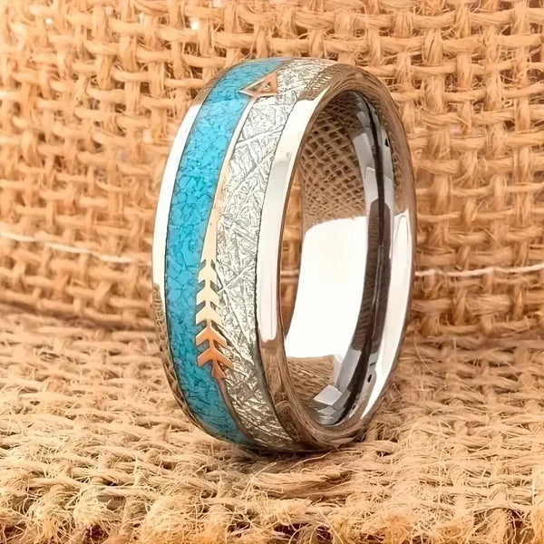 Antieke zilveren ring met emaille | witgoudkleurig