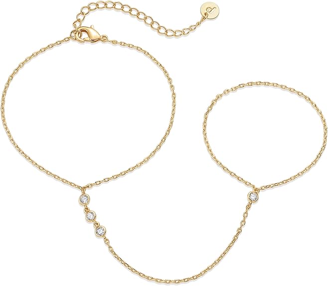 Handketting-armband met kraaltjes | goudkleurig