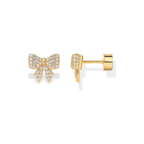 Oorbellen met strikmotief | goudkleurig
