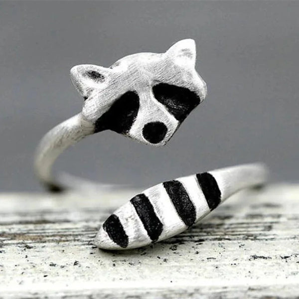 Vintage wasbeer ring verstelbaar zilver