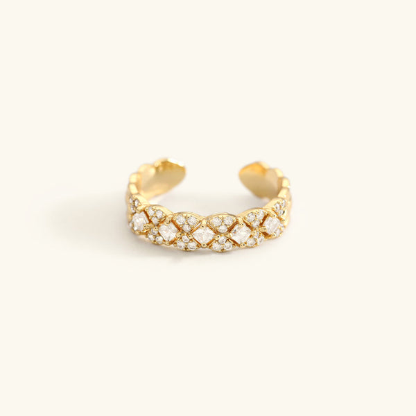 Camille goudkleurige ring met patroon