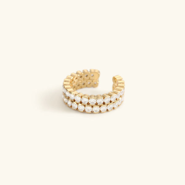 Cassandra goudkleurige ring met steentjes