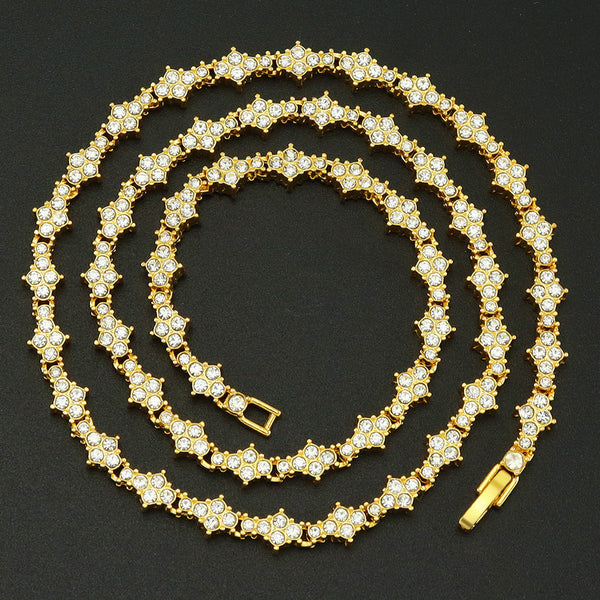 Klassieke cluster tennisketting | goudkleurig