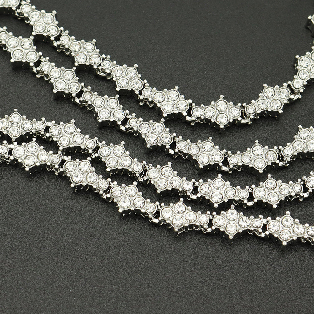 Klassieke cluster tennisketting | goudkleurig