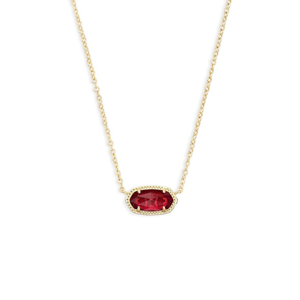 Klassieke ketting met ovale robijn | goudkleurig