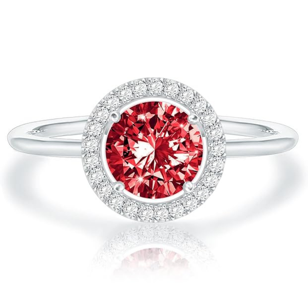 Crimson Glow belofte-ring met robijn | witgoudkleurig