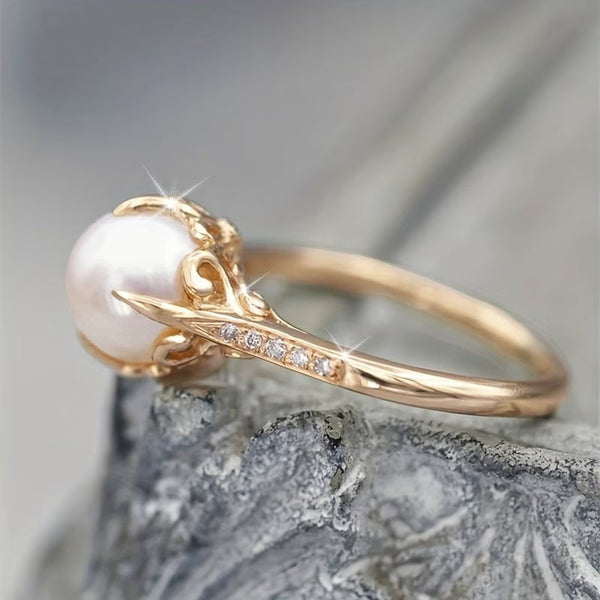 Tere ring met parel & kristal