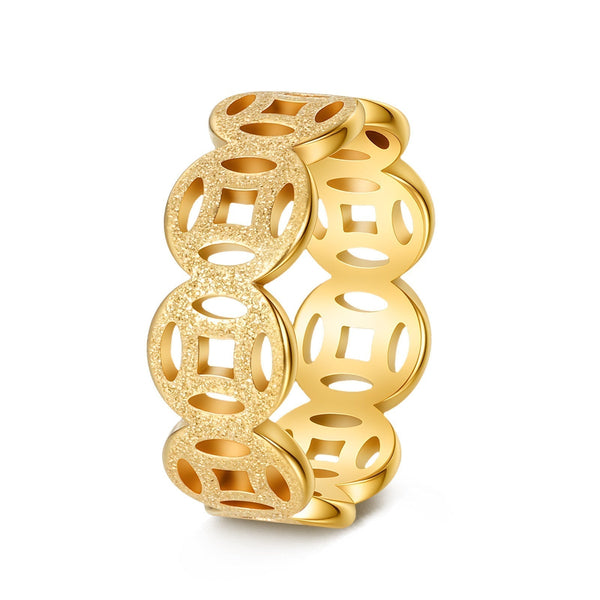 Ella ring met klassiek patroon | goudkleurig