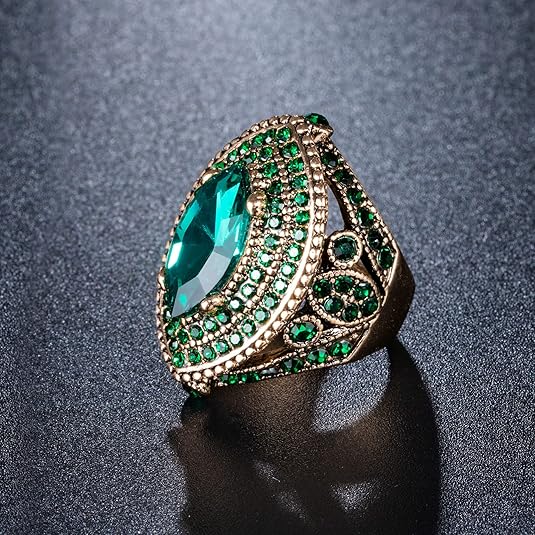 Regent-ring met smaragd | goudkleurig