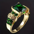 Smaragdgroene statement ring | goudkleurig