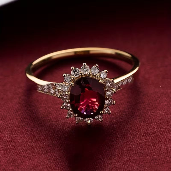 Empress rode ring | goudkleurig