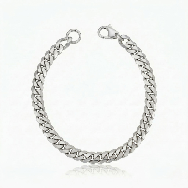 Estate Cuban armband | witgoudkleurig