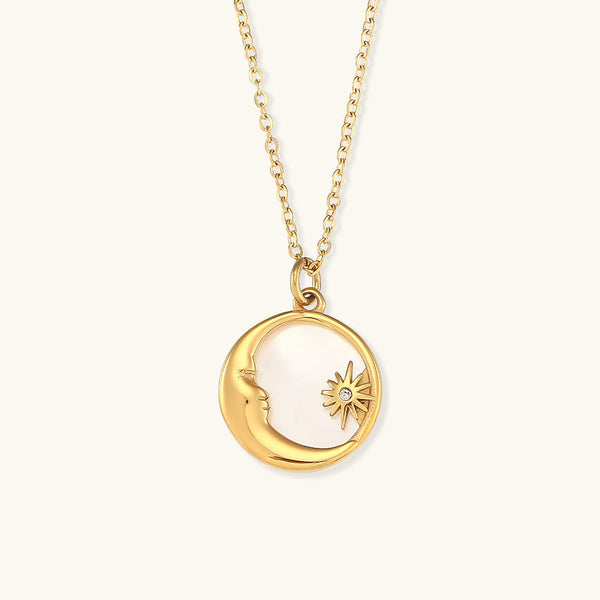 Evangeline goudkleurige maanketting
