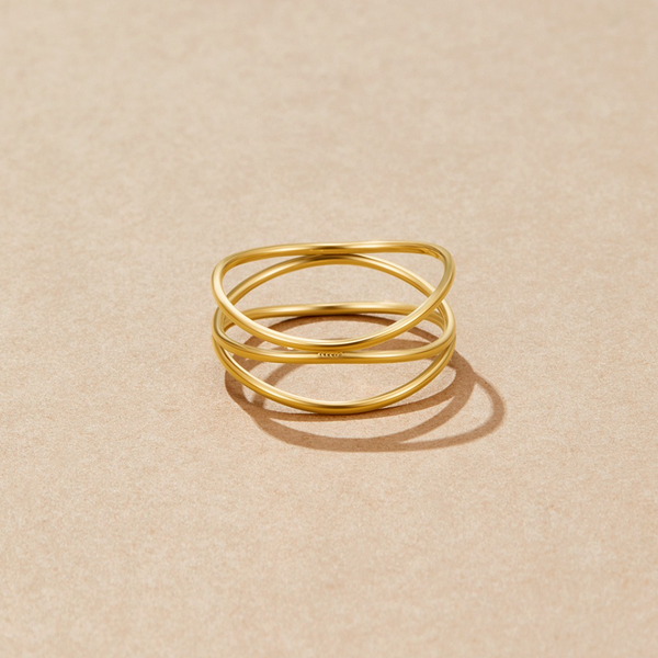 Goudkleurige minimalistische wikkelring