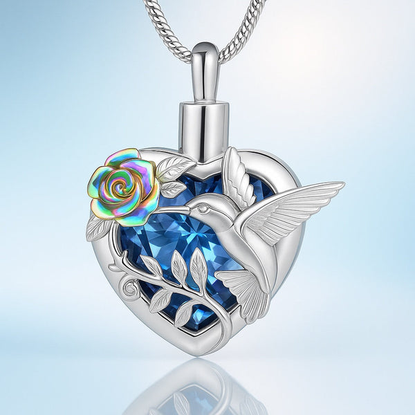 Urnketting met kolibrie en hart