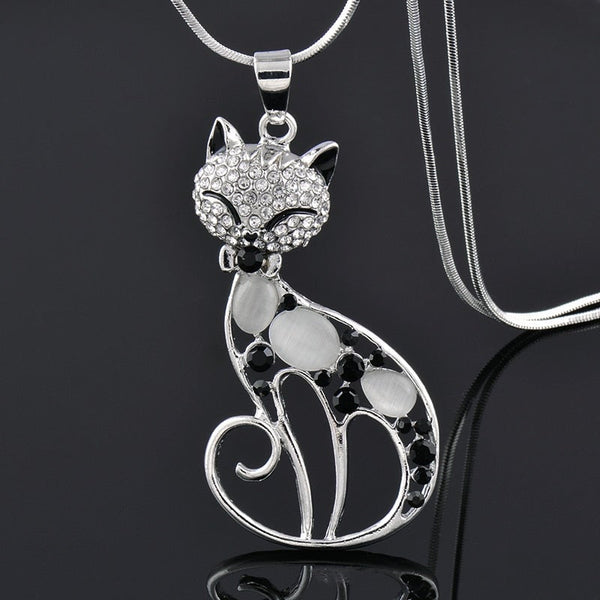 Cats of Love ketting in sterling zilver, bezet met zirkonia