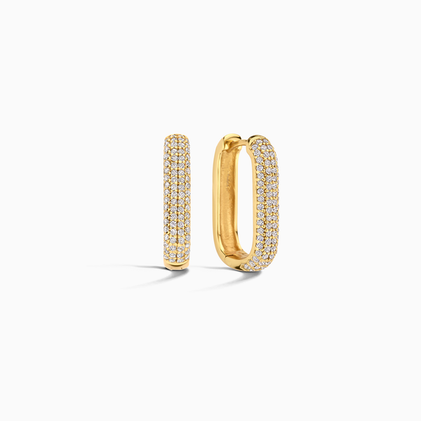 Icon oorringen met pavé | goudkleurig