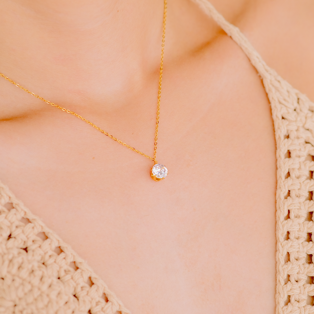 Kyla goudkleurige solitairketting