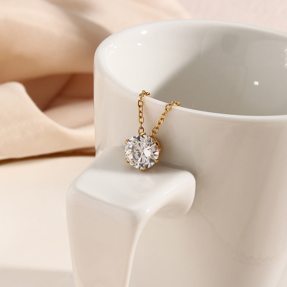 Kyla goudkleurige solitairketting