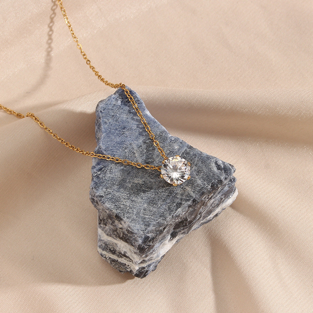 Kyla goudkleurige solitairketting