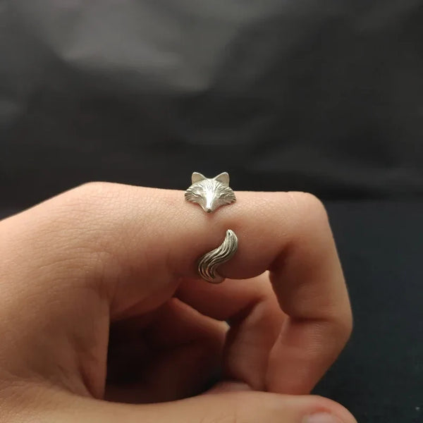 Zilverkleurige vossenring voor dames