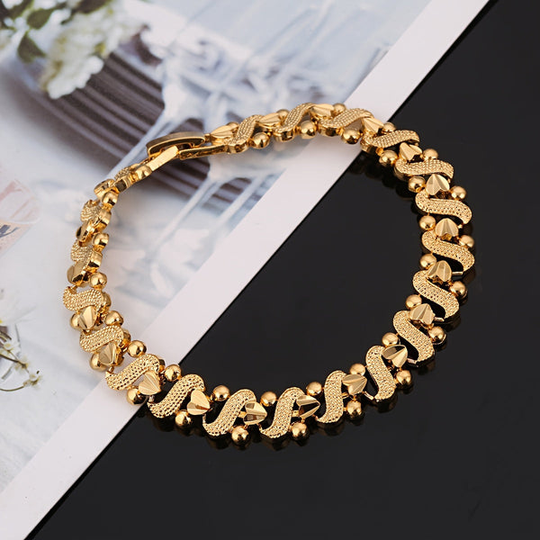 Lily sierlijke golfarmband | goudkleurig