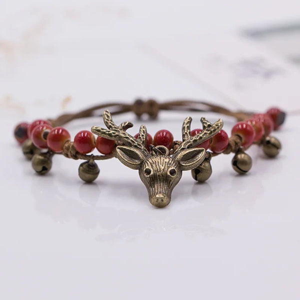 Handgemaakte keramische bedelarmband met reekalfje