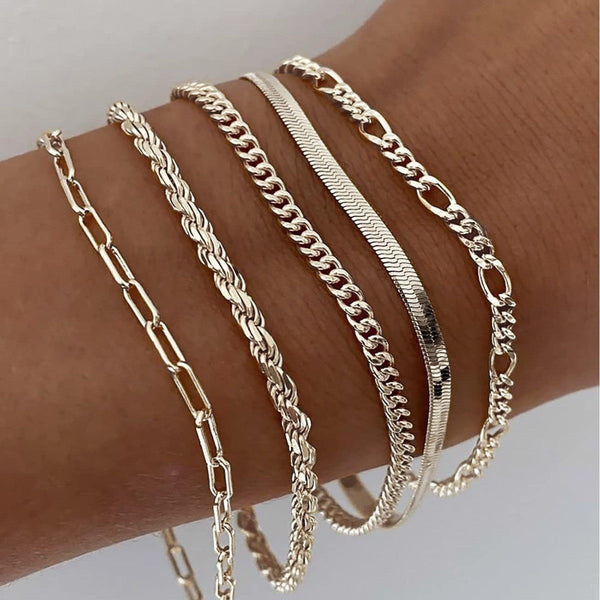 Ellis Renner armbandenset | witgoudkleurig