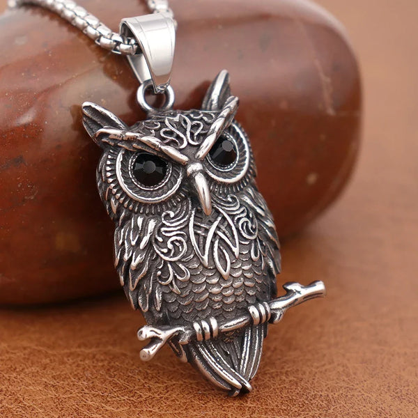 Vintage hanger-ketting met wijze uil