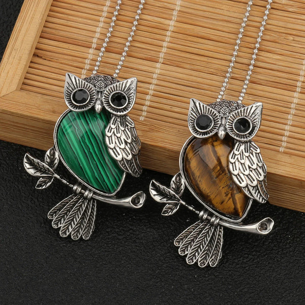 Kristallen uil-hanger ketting – wijsheid