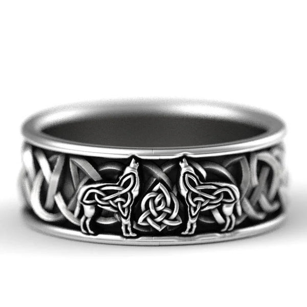 Viking wolf ring – statementstuk
