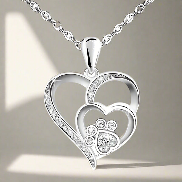 Pootjes & hart ketting | zilverkleurig