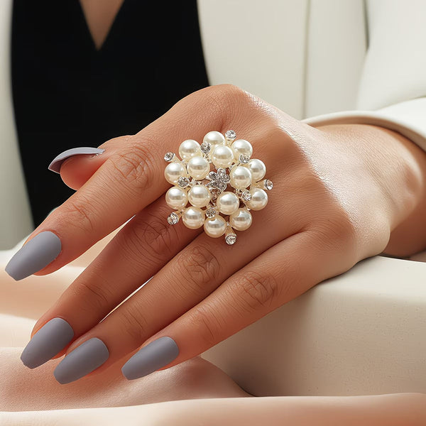 Pearl Bloom verstelbare ring