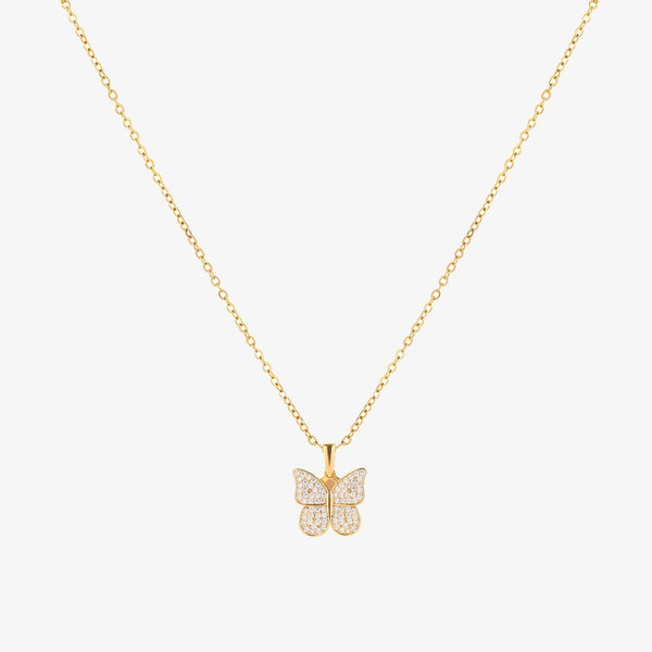 Stralende vlinderketting | goudkleurig