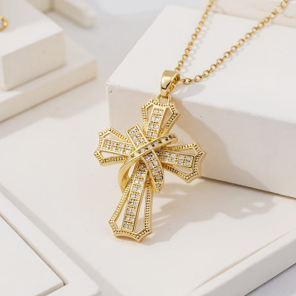 Radiant ketting met kruishanger | goudkleurig