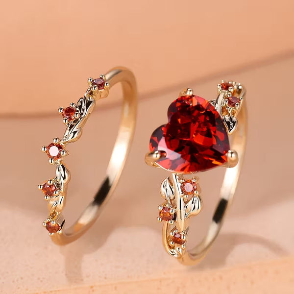 Redvine ringenset met hartaccent | goudkleurig