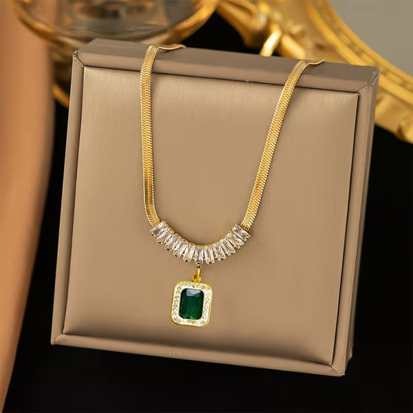 Regalia Prism smaragdketting | goudkleurig