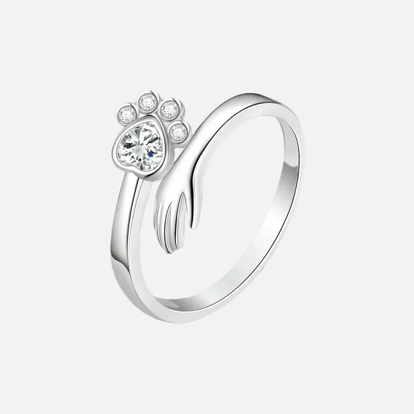 925 sterling zilveren verstelbare ring – hand en pootje